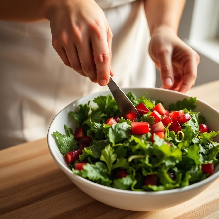 Preparo de salada